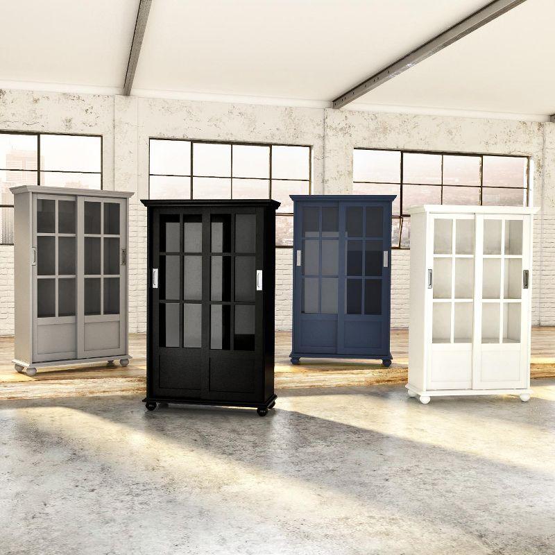 Ameriwood Home Aaron Lane Bookcase with Sliding Glass Doors, Blue