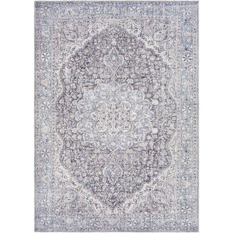 6'7"x9' Colin Traditional Machine Washable Rug Light Blue - Artistic Weavers