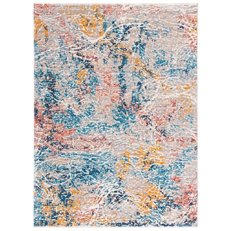 Madison MAD494 Power Loomed Area Rug - Grey/Orange - 5'3"x7'6" - Safavieh.