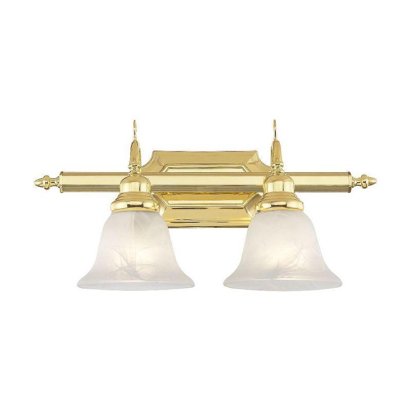 Polished Brass Traditional Bathroom Vanity Light with Bell Shades