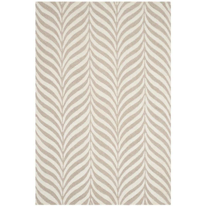 Hand-Tufted Beige Square Wool Accent Rug 30" x 30"