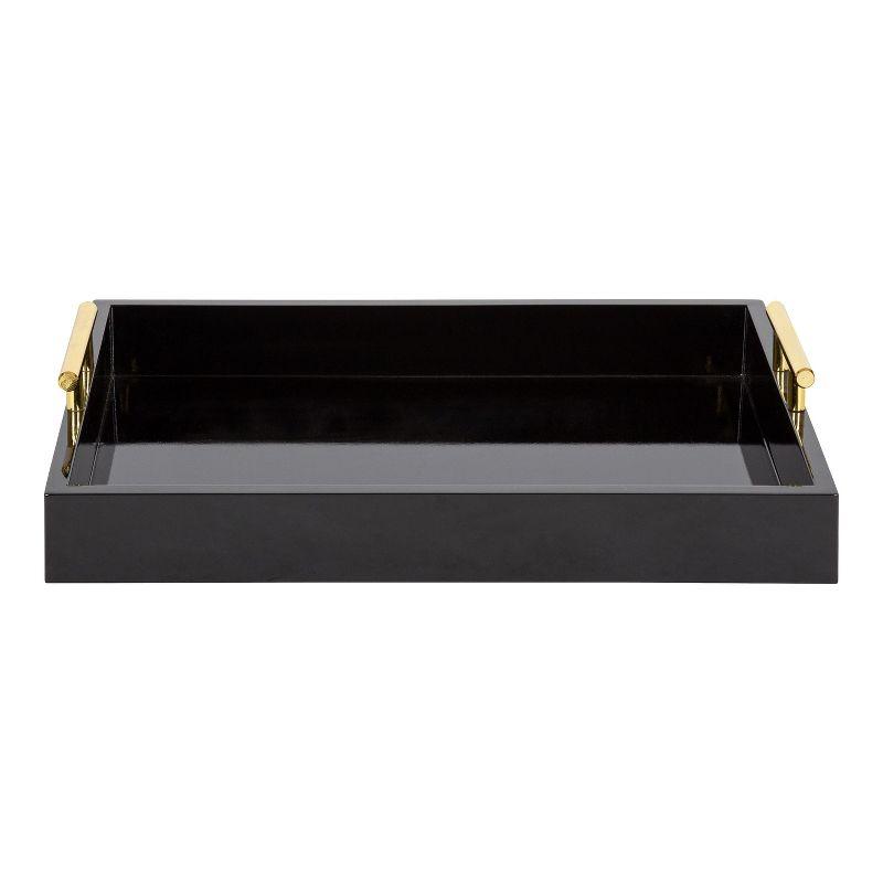 Kate and Laurel Lipton Tray, 16.5x12.25, Black and Gold