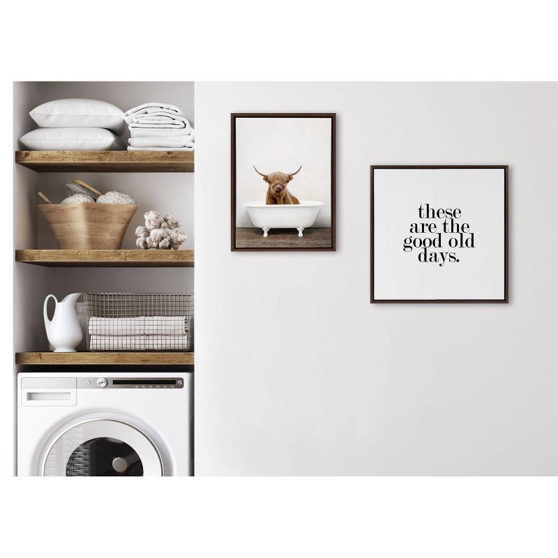 18" x 24" Sylvie Highland Cow in Tub Color Framed Canvas by Amy Peterson Brown - Kate & Laurel All Things Decor