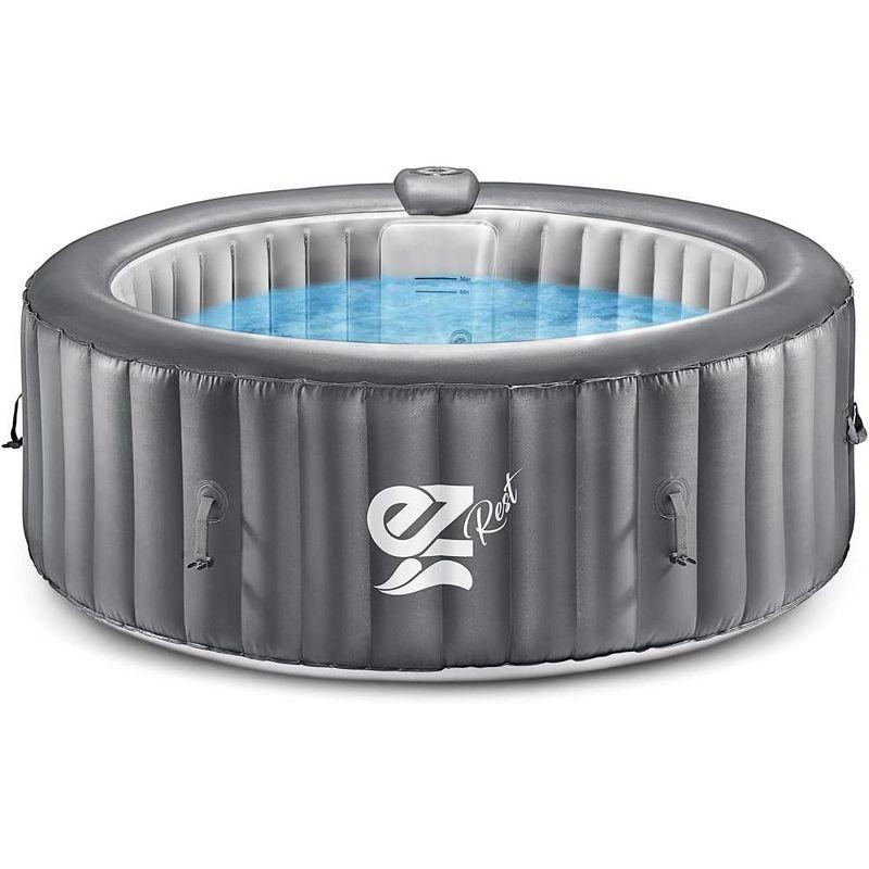 SereneLife 6-Person Inflatable Round Hot Tub Spa with LED Lighting