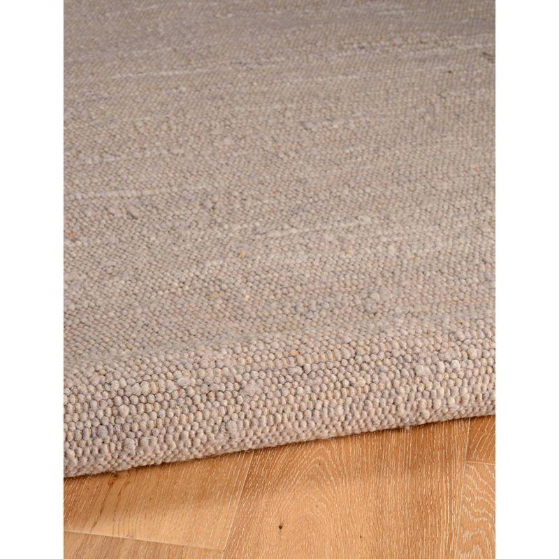 Handmade Lilac Wool Reversible Flatweave Rug