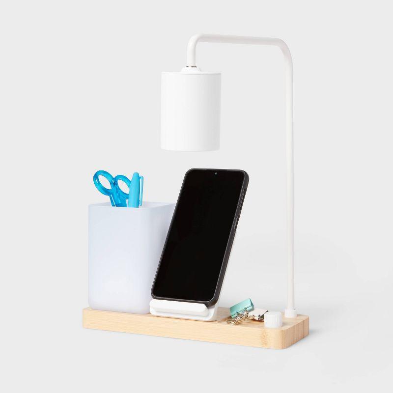 Desk Lamp with Wireless Charging and Storage (Includes LED Light Bulb) - Brightroom™: Table Lamp, Desk Organizer, USB Port