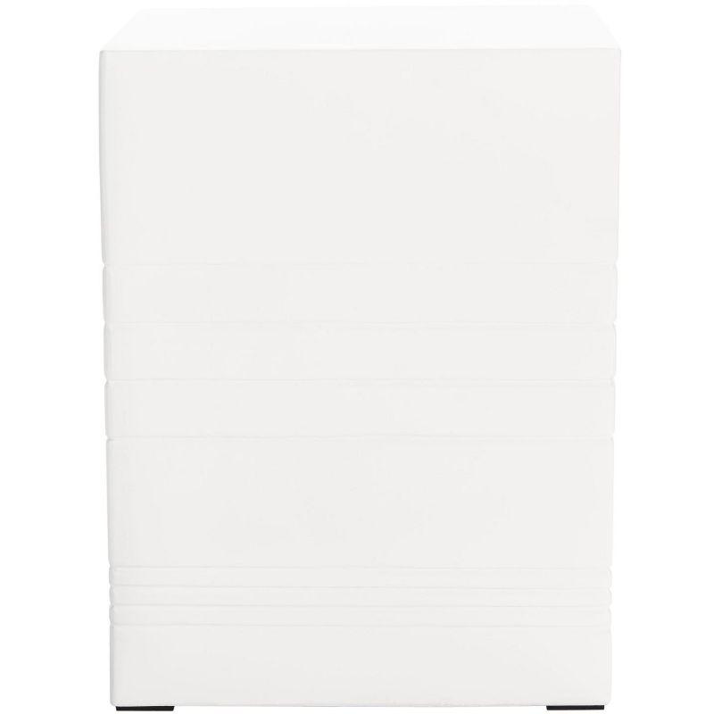 Deidara Concrete Accent Stool - Indoor/Outdoor - VNN1031 - White - Safavieh
