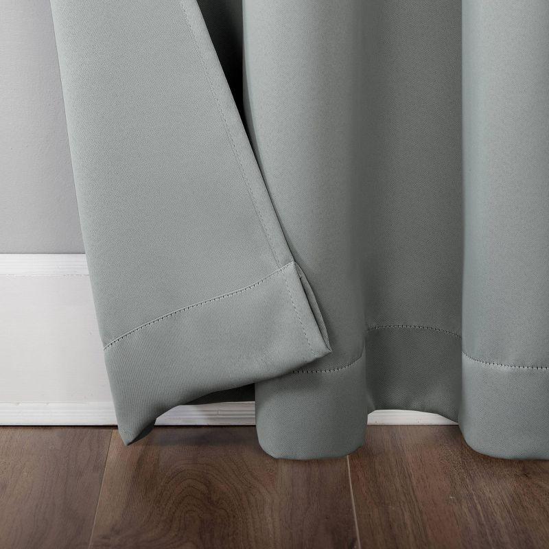 Modern Silver Gray Blackout Grommet Curtain Panel, 54" x 84"