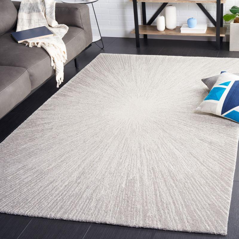 Abstract ABT375 Handmade Tufted Area Rug - Ivory/Silver - 5'-0" x 8'-0" - Safavieh