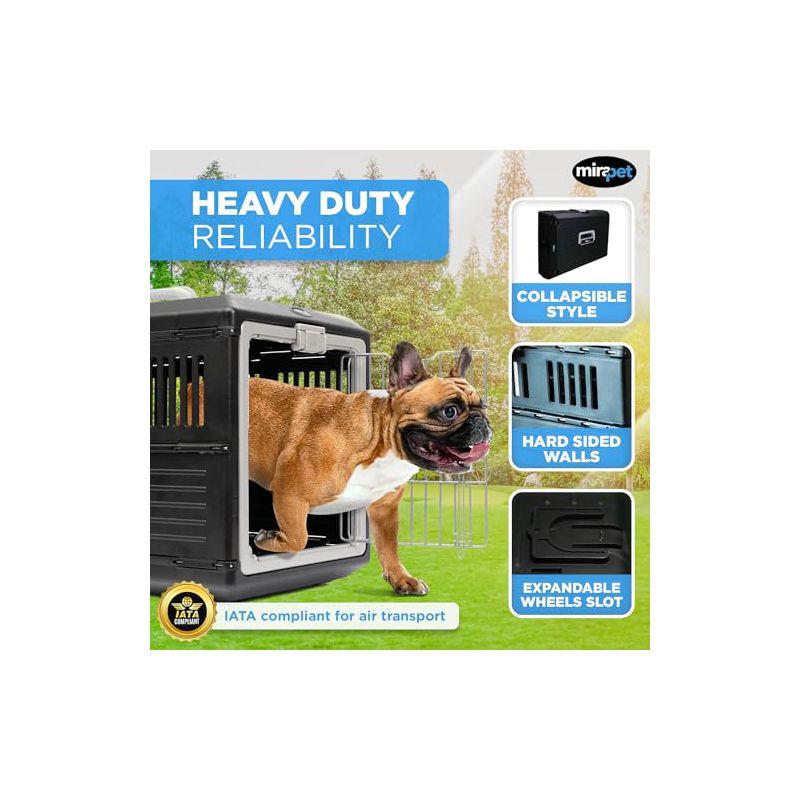 Mirapet USA Pet Carrier & Crate 26" - Premium Collapsible Design for Medium Cats and Dogs-360-Degree Ventilation & Hard Plastic Wall Protection