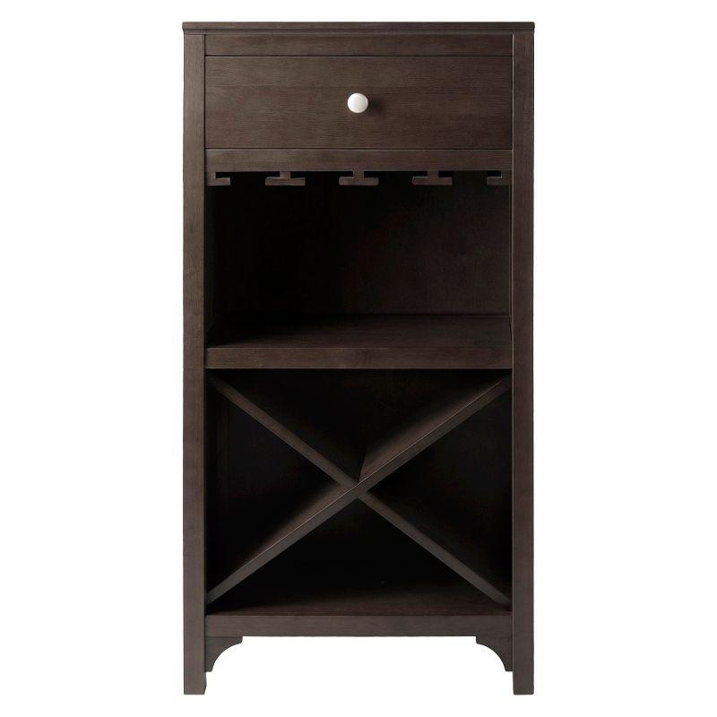 Elegant Transitional Black Wine Cabinet with X-Shelf and Glass Rack