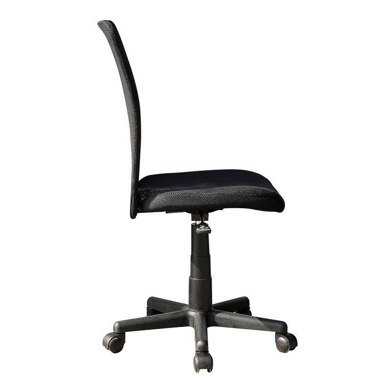 Mesh Task Office Chair Black - Techni Mobili: Pneumatic Height Adjustment, 5-Star Base, Armless