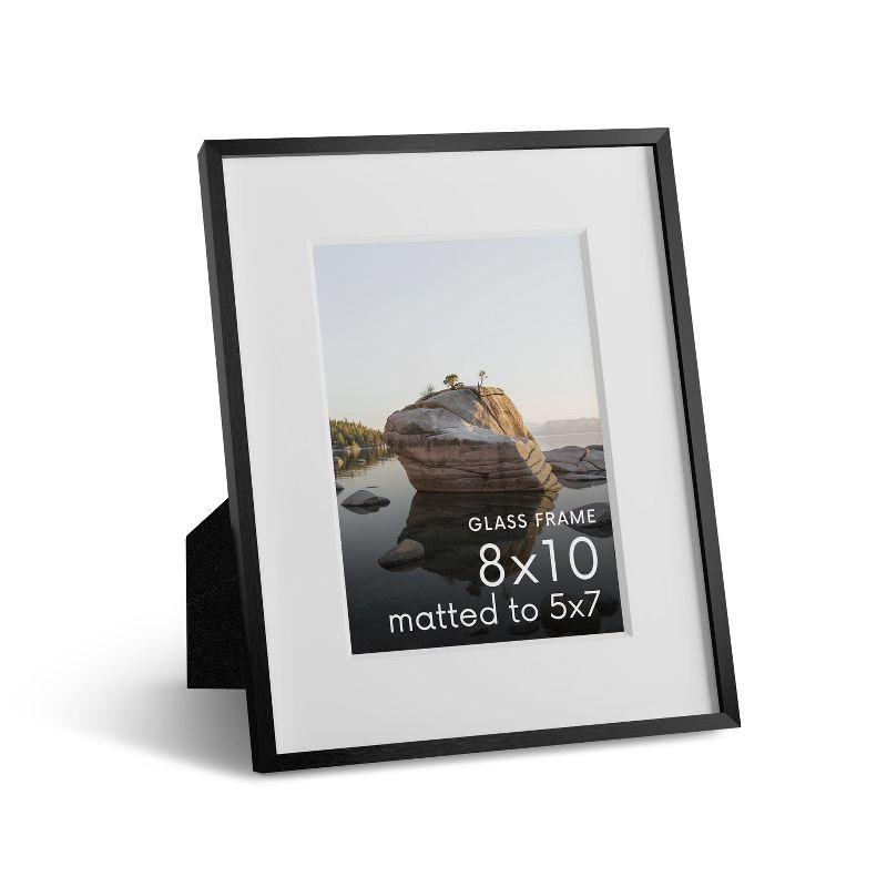 Black Aluminum 8x10 Picture Frame with Glass