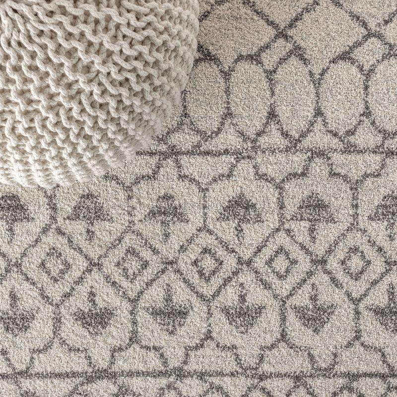 5'x8' Izil Moroccan Beni Souk Area Rug, Cream/Gray - JONATHAN Y
