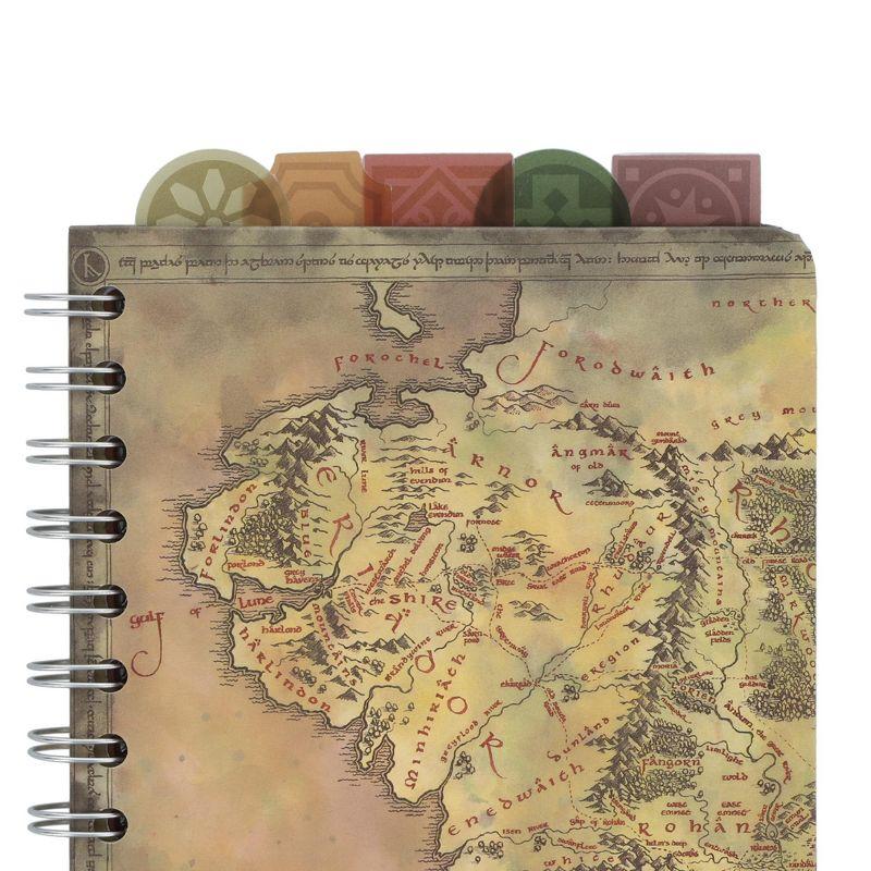 Silver Buffalo The Lord Of The Rings Map Of Middle-earth 5-Tab Spiral Notebook With 75 Sheets