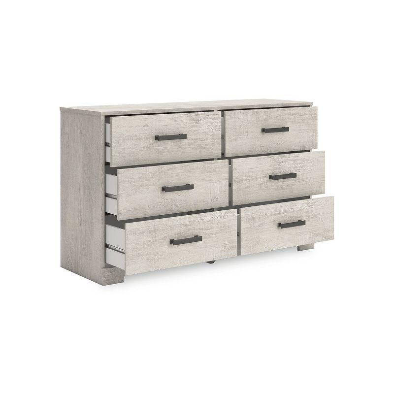 Signature Design by Ashley Shawburn 6 Drawer Modern Farmhouse Dresser, Whitewash