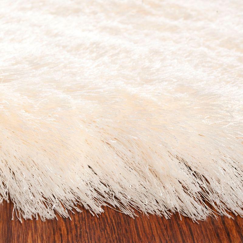 Ivory Elegance Hand-Tufted Wool Blend Shag Rug - 2' x 3'