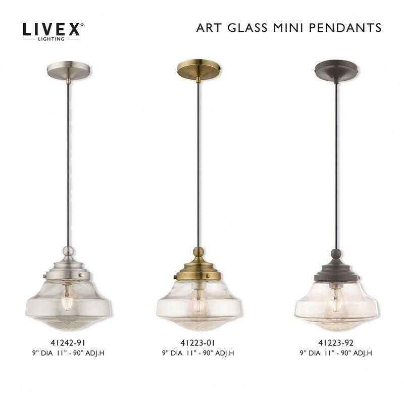 Livex Lighting Art Glass 1 - Light Pendant in  English Bronze