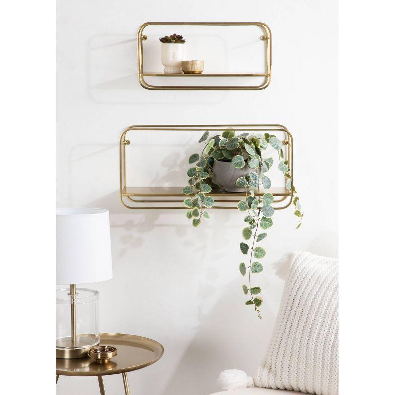 21" x 10" (Set of 2) Emerline Decorative Wall Shelves Set Gold - Kate & Laurel All Things Decor