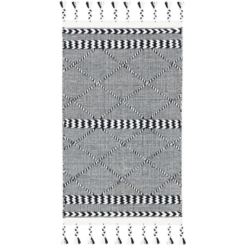 Casablanca CSB575 Hand Loomed Area Rug - Black/Ivory - 8'x10' - Safavieh.