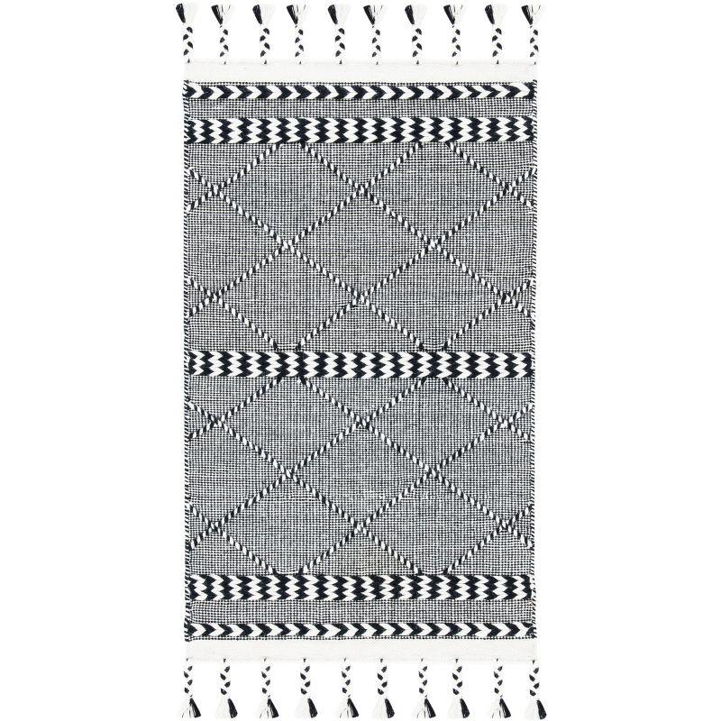 Casablanca Shag Black Wool 8' x 10' Hand-Tufted Rectangular Rug