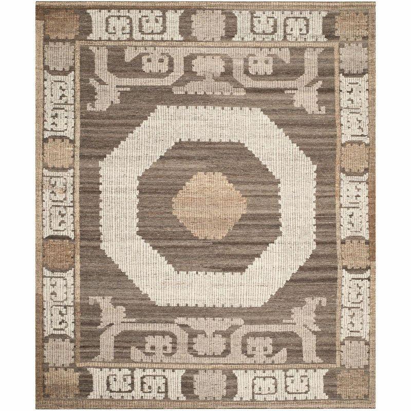 Kenya KNY313 Hand Knotted Area Rug - Ivory/Brown - 8'9"x11'9" - Safavieh.