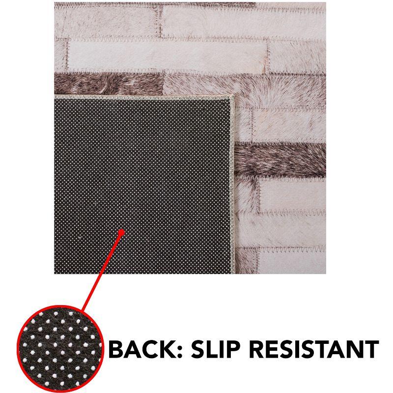 Faux Hide FAH500 Power Loomed Machine Washable Area Rug - Beige/Brown - 6'x9' - Safavieh.