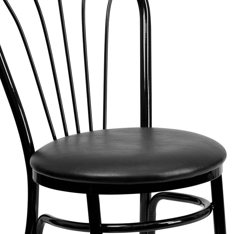 Flash Furniture HERCULES Series Fan Back Metal Chair - Black Vinyl Seat