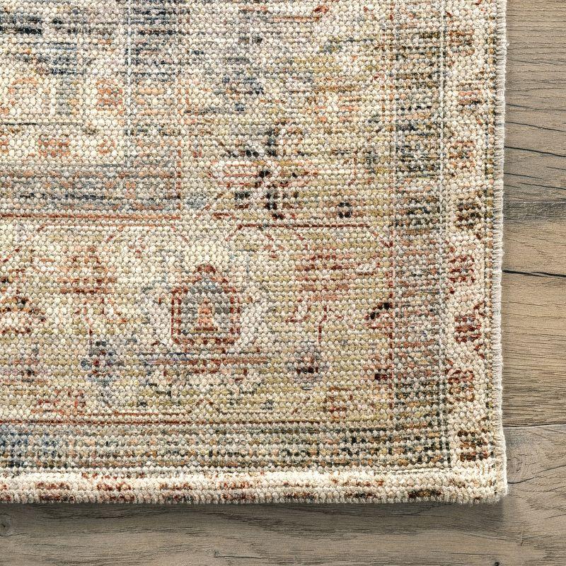 Lesley Vintage-Inspired Beige Cotton Blend 5' x 8' Area Rug