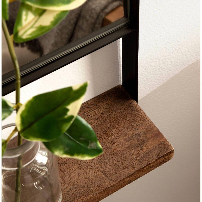 20" x 34" Chadwin Decorative Wall Mirror with Shelf Natural - Kate & Laurel All Things Decor: Arched, Farmhouse-Inspired