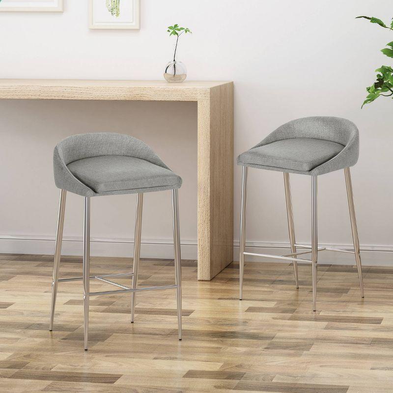 Set of 2 Bandini Modern Upholstered Counter Height Barstools - Christopher Knight Home