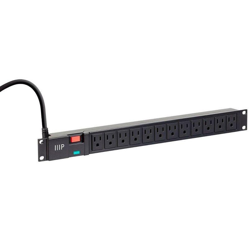 SurgeGuard 12-Outlet 1U Black Rackmount Surge Protector with 6ft Cord