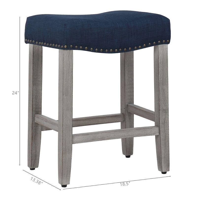 WestinTrends 24" Upholstered Saddle Seat Counter Stool (Set of 2)