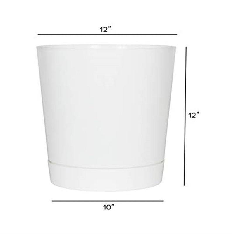 Novelty Manufacturing Majestic Full Depth Round Cylinder Pot, White, 12"