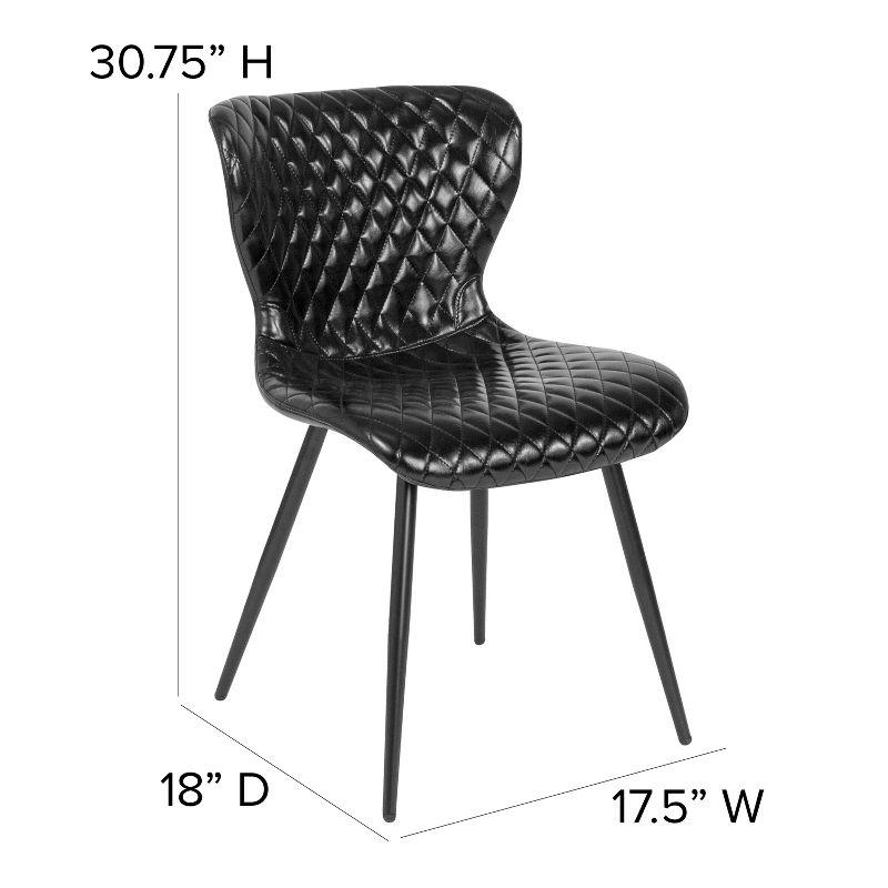 Elegant Bristol Black Vinyl and Metal Side Chair