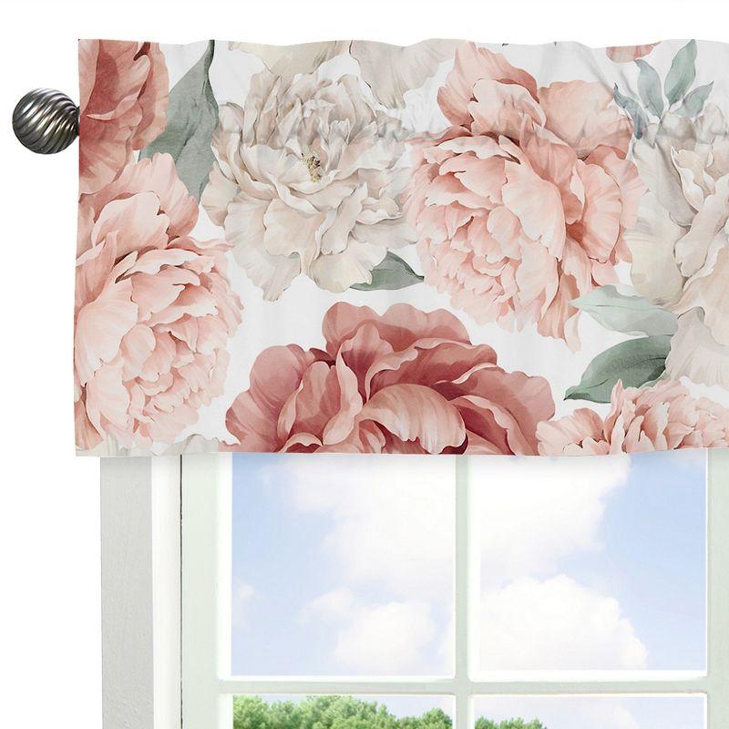 Peony Floral Garden Pink and Ivory 54" Window Valance by Sweet Jojo Designs