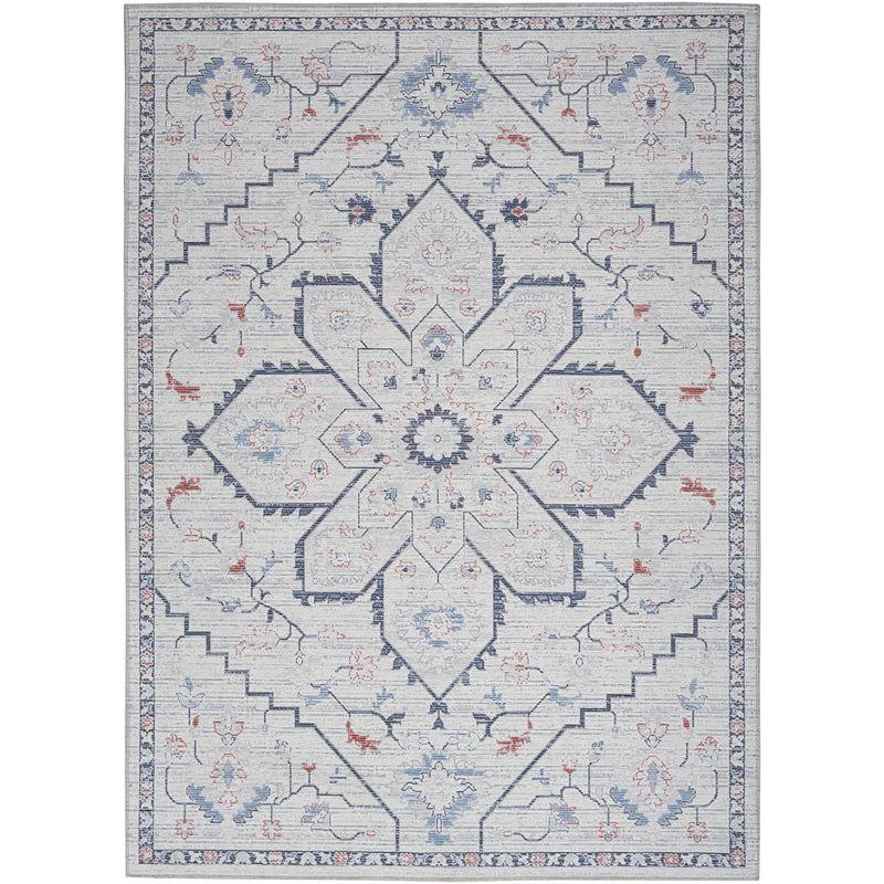 Nicole Curtis Machine Washable Series 1 Farmhouse Medallion Indoor Rug