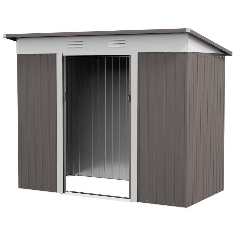 8 ft. W x 4 ft. D Galvanized Steel Storage Shed