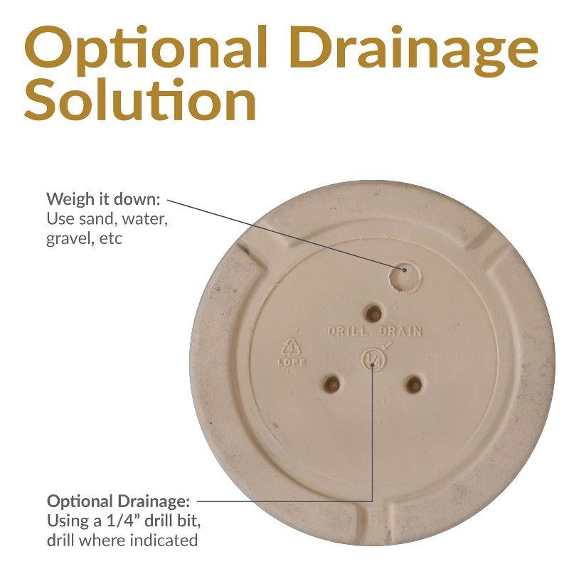 Sunnydaze Franklin Polyresin Outdoor Unbreakable UV-Resistant Flower Pot Planter - 20" Diameter - 2-Pack - Beige