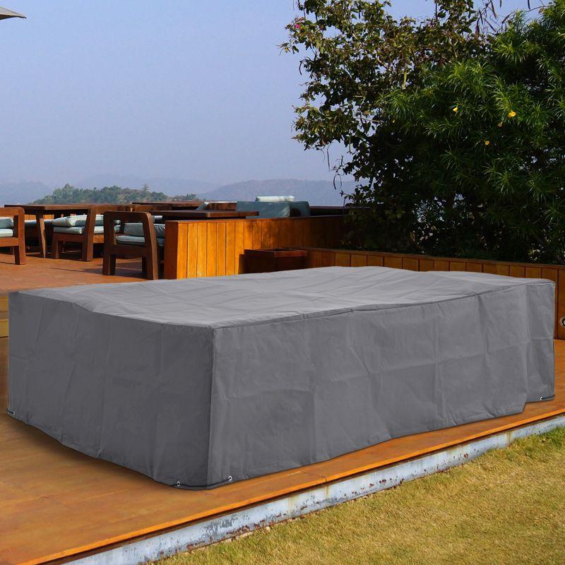 Outsunny 97" x 65" x 26" Weatherproof Outdoor Sectional Patio Furniture Cover with Ultimate Weather Protection, gray