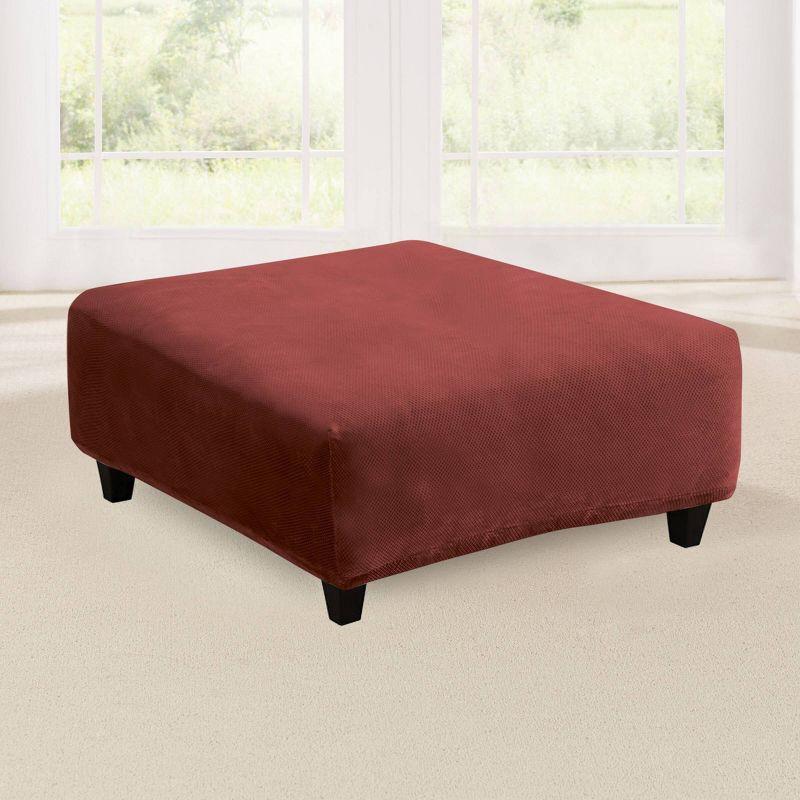 Stretch Pique Large Ottoman Slipcover - Sure Fit