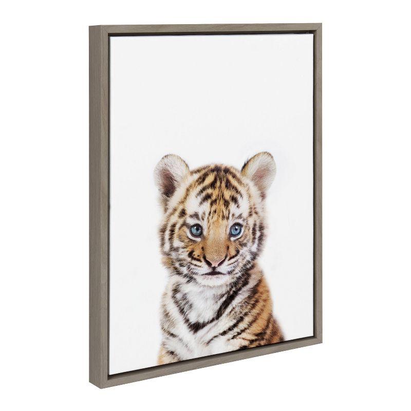 Adorable Baby Tiger Framed Canvas Wall Art