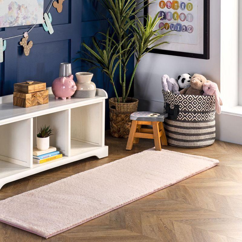 Nuloom Layne Soft Silky Faux Rabbit Fur Kitchen Runner Indoor Area Rug - Hallway, Entryway, 2' x 6', Pink