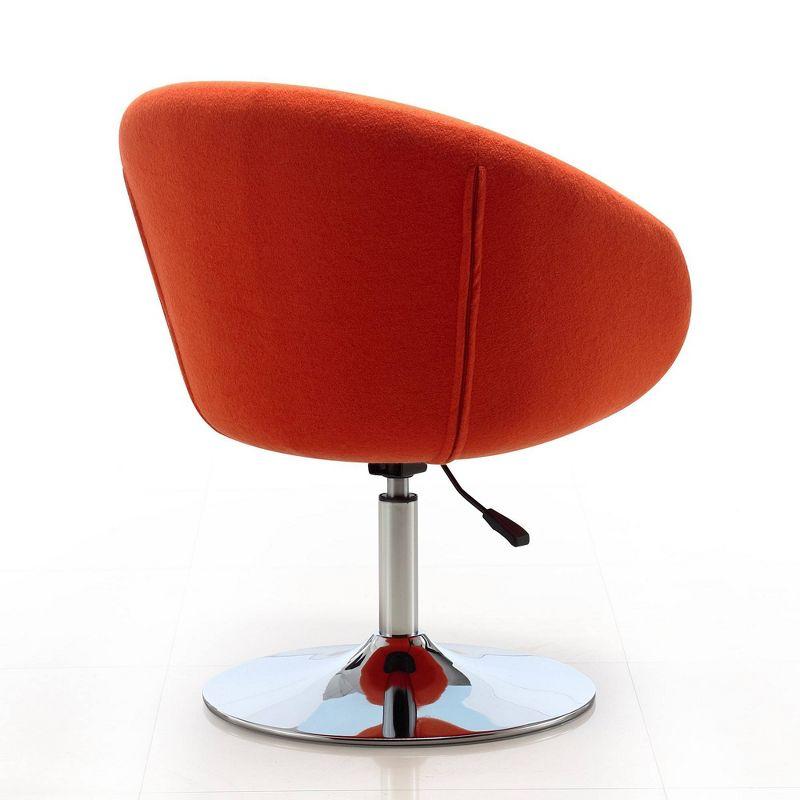 Hopper Orange Wool Blend Adjustable Swivel Chair