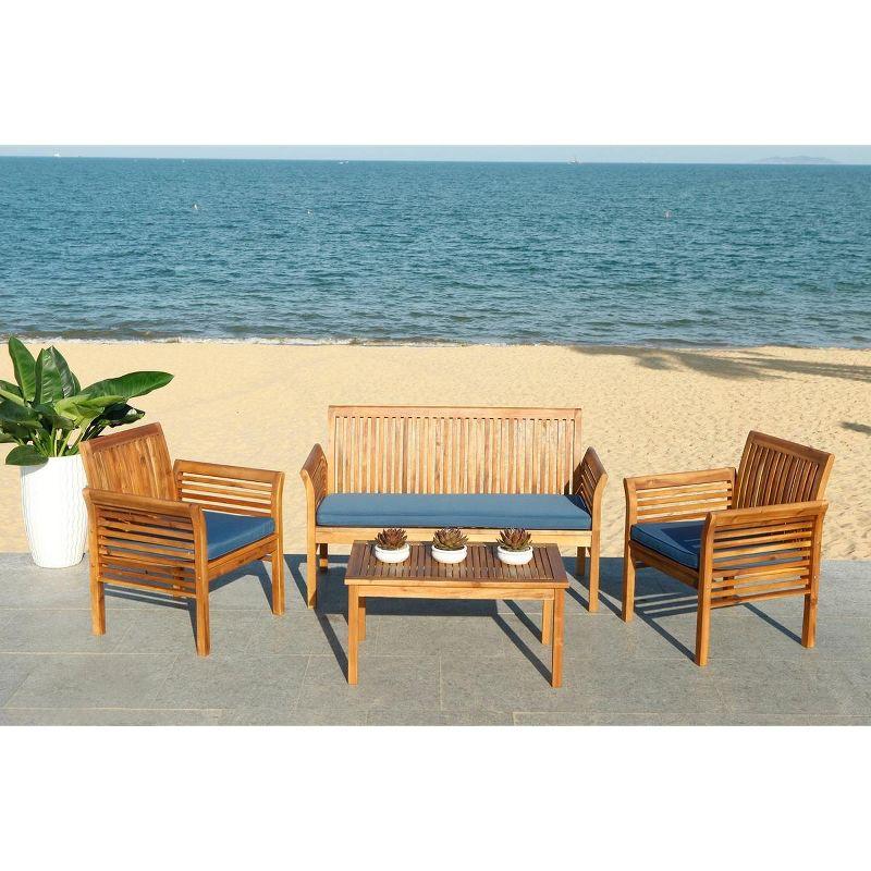 Carson 4 Piece Patio Outdoor Conversation Set  - Safavieh