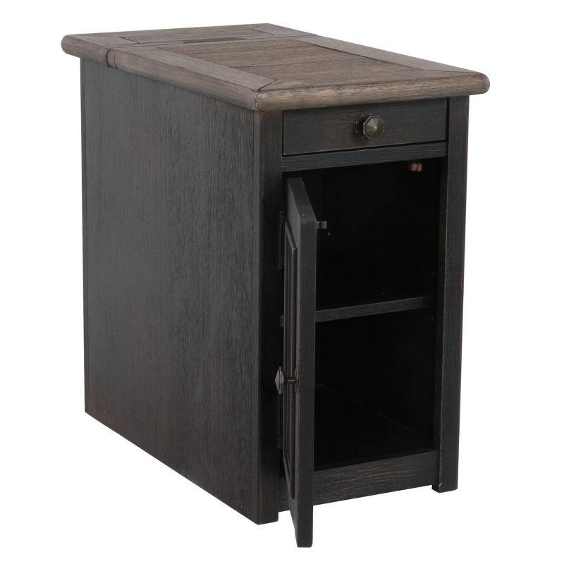 Tyler Creek Chairside End Table with USB Ports and Outlets Grayish Brown/Black - Signature Design by Ashley