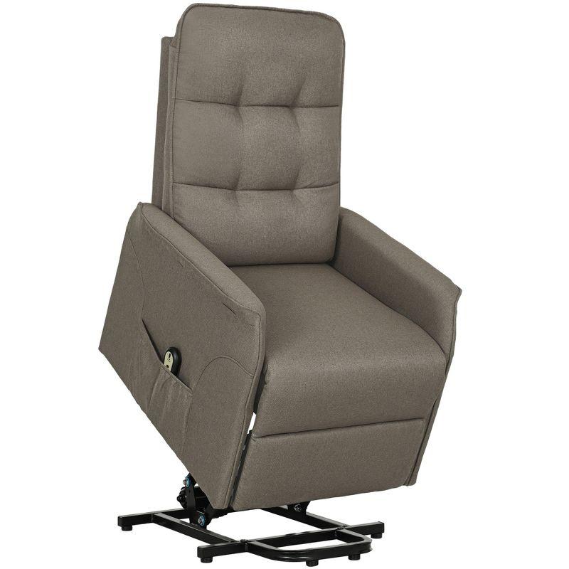 HOMCOM Power Lift Recliner Chair, Electric Reclining Chair with Remote, Side Pockets, Pocket Spring, Tufted Back, Quick Assembly, Coffee