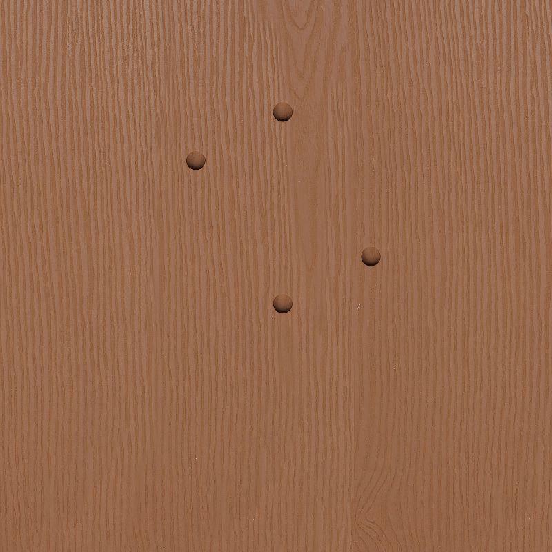 Flash Furniture Lincoln 24'' High Silver Antique Finish with Clear Coat Indoor Counter Height Stool with Back and Teak Poly Resin Wood Seat