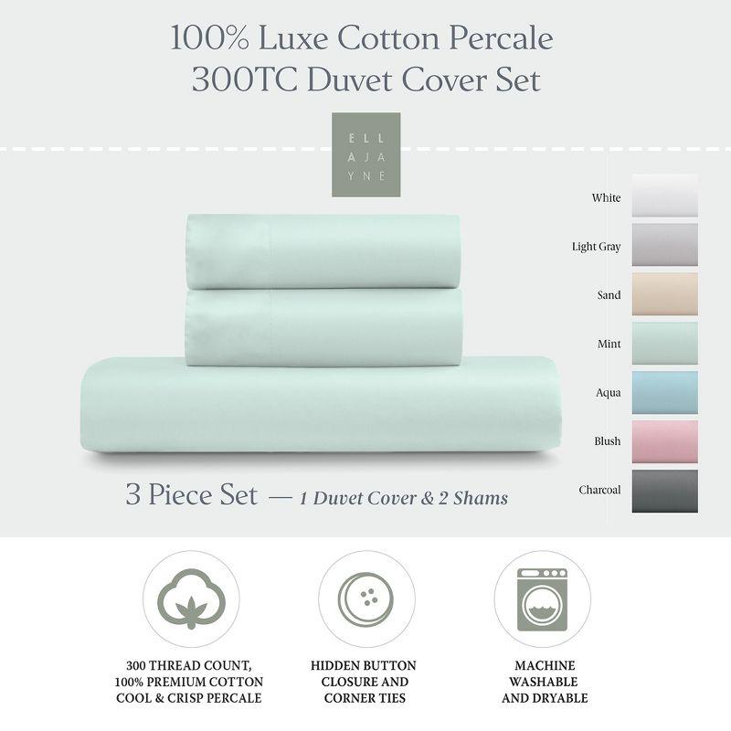 EJ Classic Premium 100% Cotton Duvet Cover Set, Breathable, Crisp, and Cool