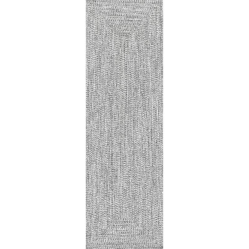 nuLOOM Wynn Braided Indoor/Outdoor Area Rug, Runner 2' 6" x 6', Salt and Pepper